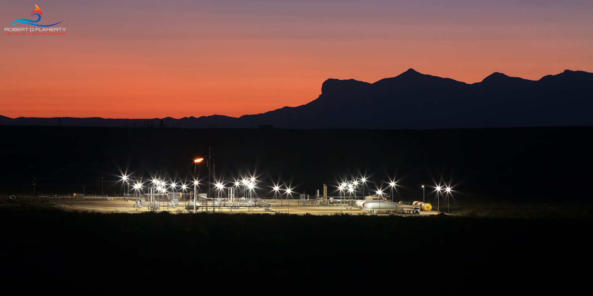 Triple Crown At Guadalupe Pass features a gas plant in Culberson County Texas.  The image is a 2:1 panorama availble in sizes...