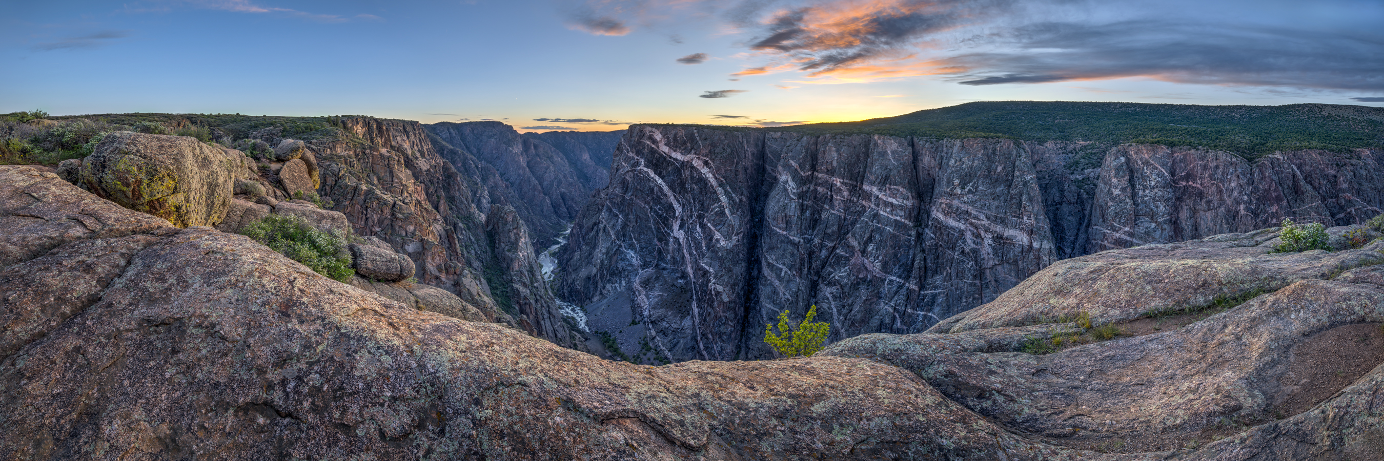 The Painted Wall Panorama is a high resolution 3:1 panorama shot in June 2023 at the Black Canyon Of The Gunnison National Park...