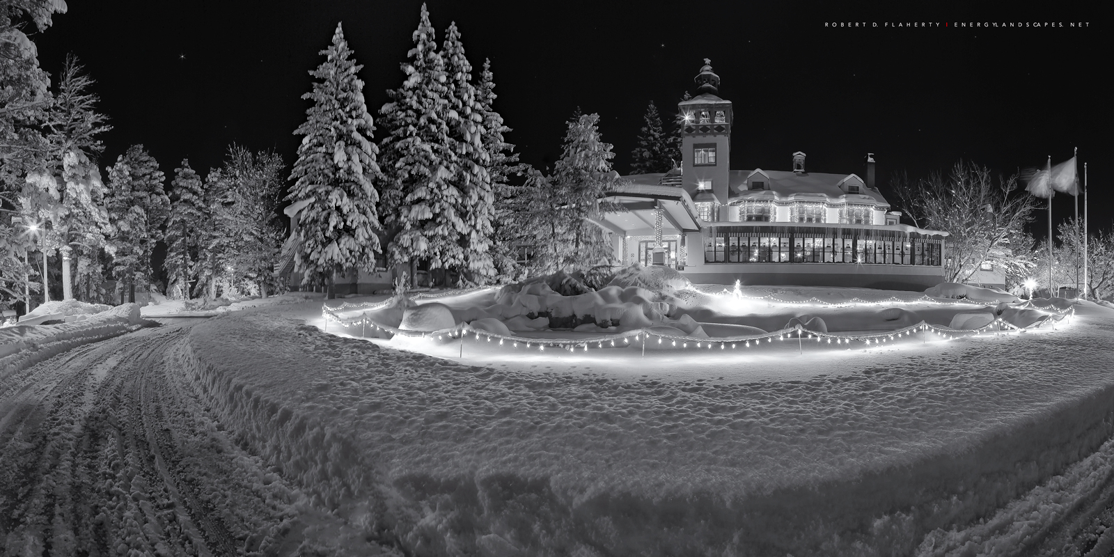 The Lodge At Cloudcroft In Winter is a medium resolution composite panoramic taken after a 30 inch snowstorm December 1st. 2009...